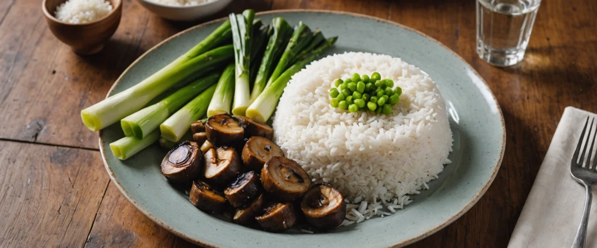 riz poireaux champignons